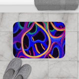 Strands of a rainbow bath mat
