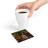 "Autumn molecules"  Coaster: round and square
