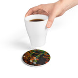"Autumn molecules"  Coaster: round and square