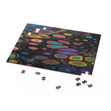 Abstract Neon Cells Puzzle — Colorful Psychedelic Jigsaw (120/252/500 pcs)