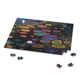 Abstract Neon Cells Puzzle — Colorful Psychedelic Jigsaw (120/252/500 pcs)