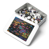 "Rainbow polka dot"  — multi size choices Jigsaw puzzle with Tin box