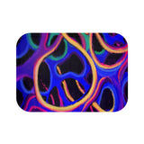 Strands of a rainbow bath mat
