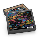 Abstract Neon Cells Puzzle — Colorful Psychedelic Jigsaw (120/252/500 pcs)