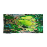 Green marbled    larger towel