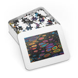 "Rainbow polka dot"  — multi size choices Jigsaw puzzle with Tin box