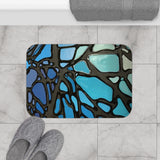 Water drops suspended Bath Mat —