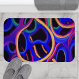 Strands of a rainbow bath mat