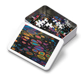 "Rainbow polka dot"  — multi size choices Jigsaw puzzle with Tin box